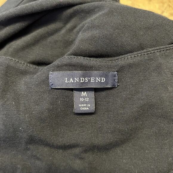 Lands‎ End Dress Size Medium Women's Black Sleeveless V-Neck Soft Knit Fit Midi - Picture 9 of 10
